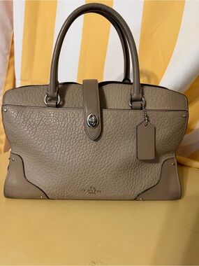 COACH Mercer 30 Taupe Leather Satchel